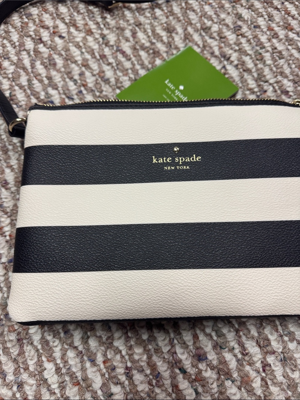 kate spade Black and White Striped Crossbody